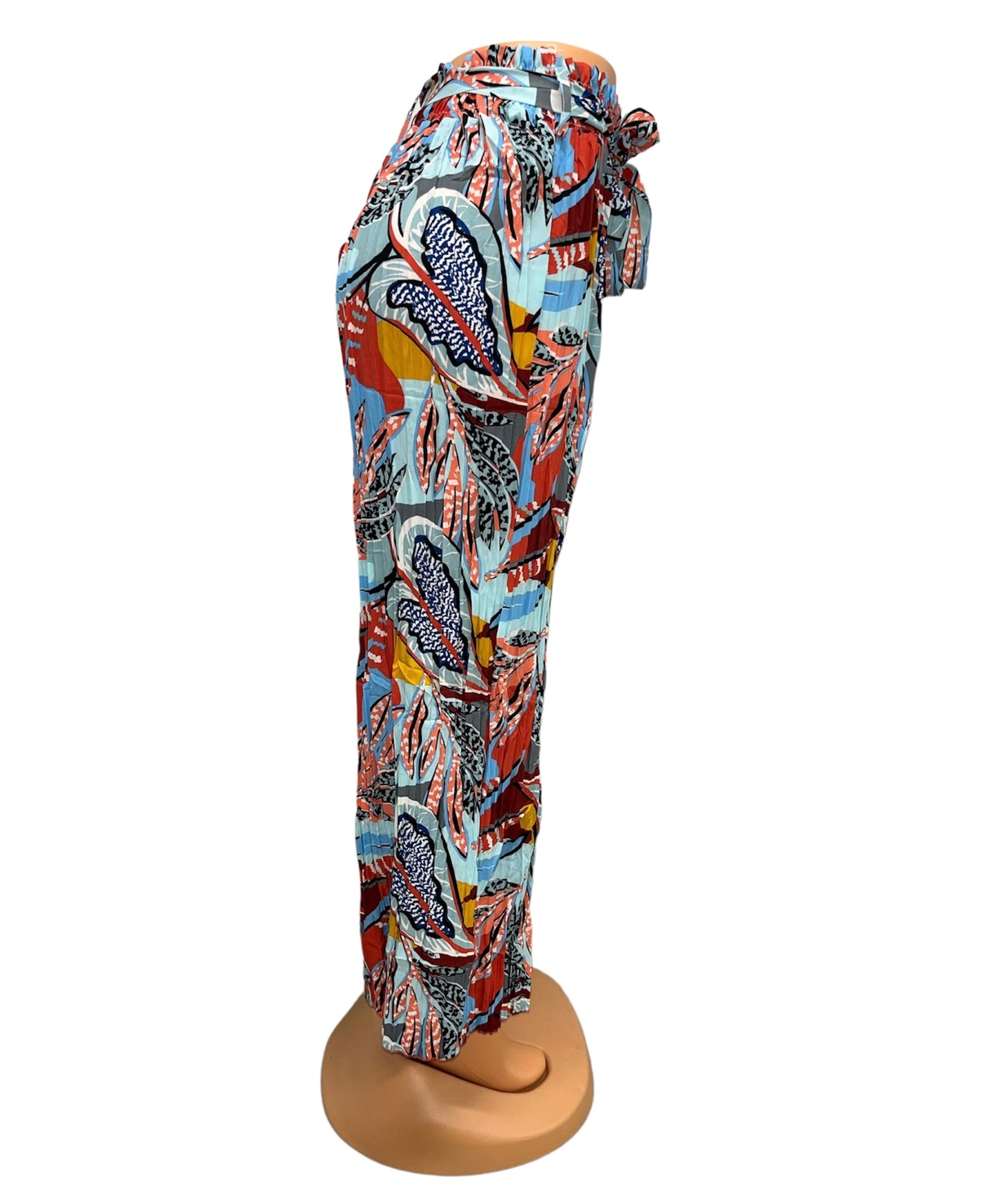 LUCHTIGE ZOMERBROEK MET PRINT BLAUW/ROOD -EVI