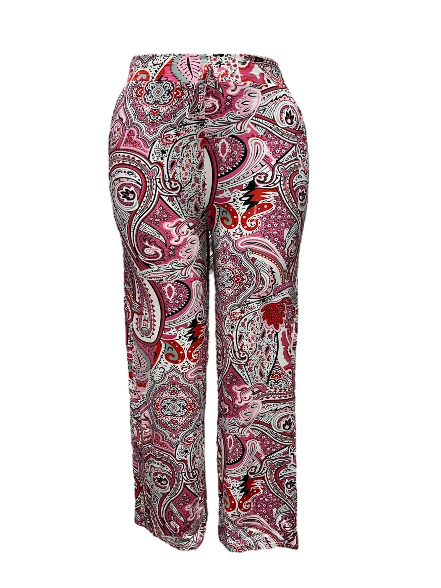 LUCHTIGE ZOMERBROEK MET PRINT ROZE -LUCY