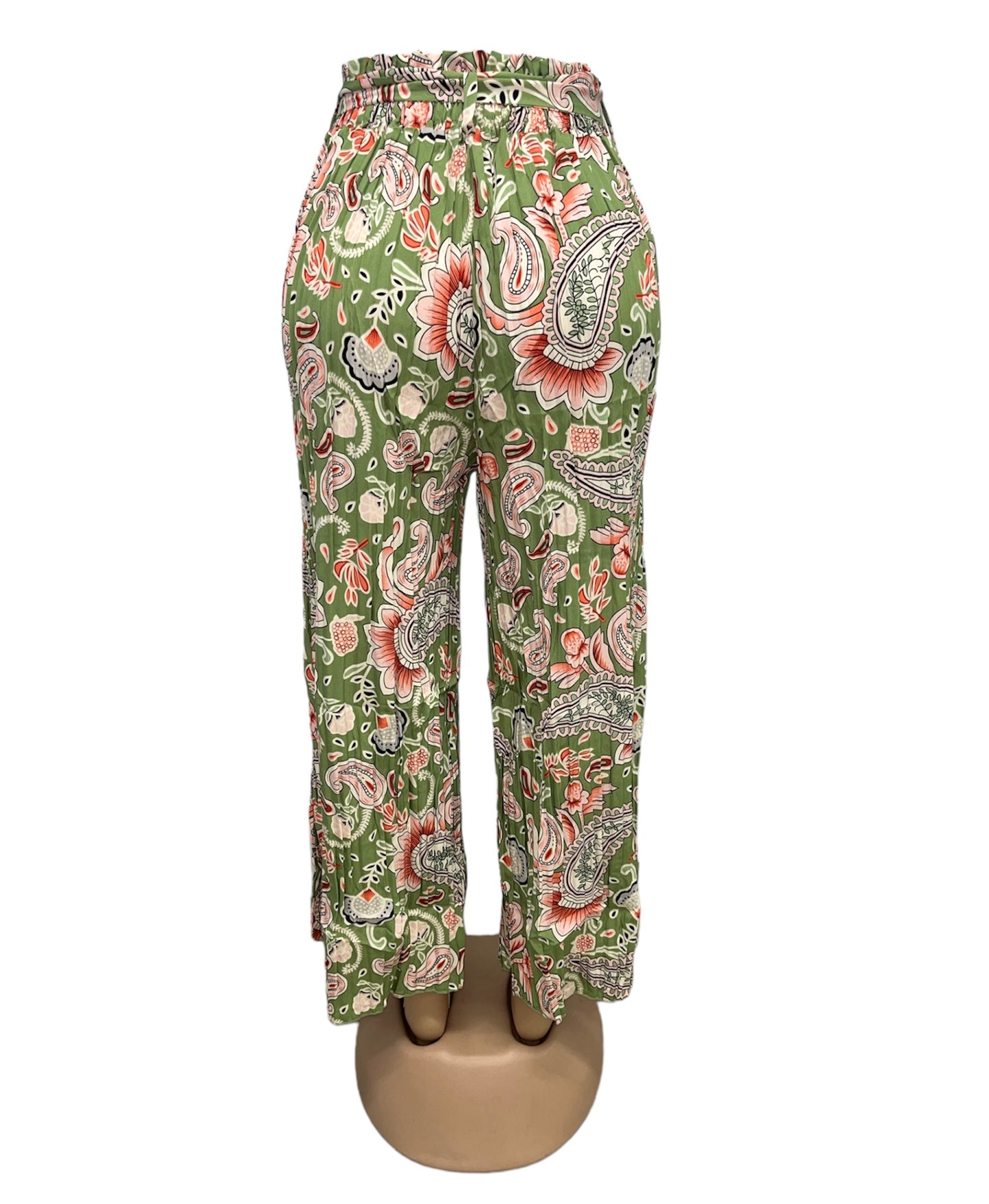 LUCHTIGE ZOMERBROEK MET PRINT GROEN -ELLA