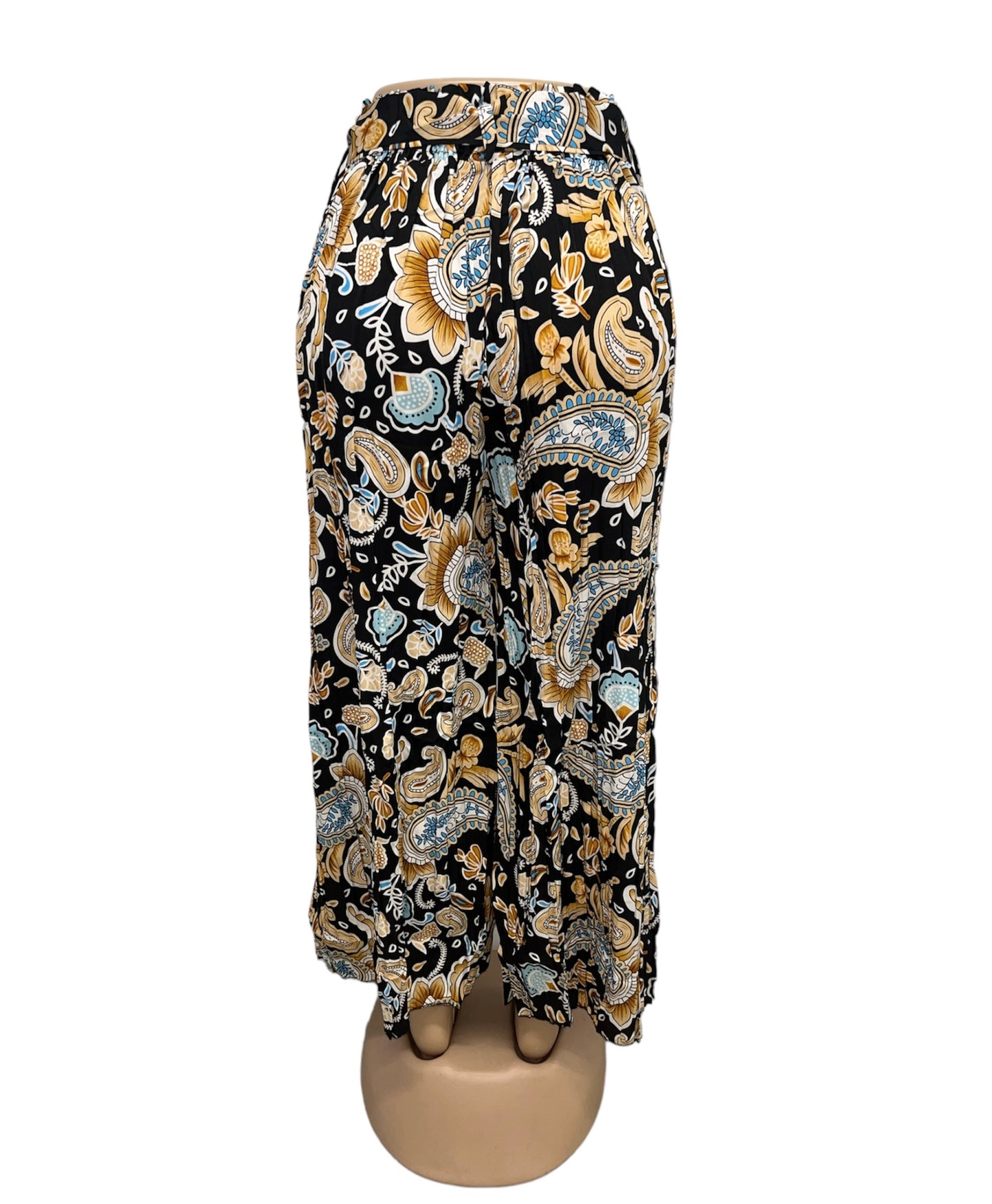 LUCHTIGE ZOMERBROEK MET PRINT ZWART -ELLA