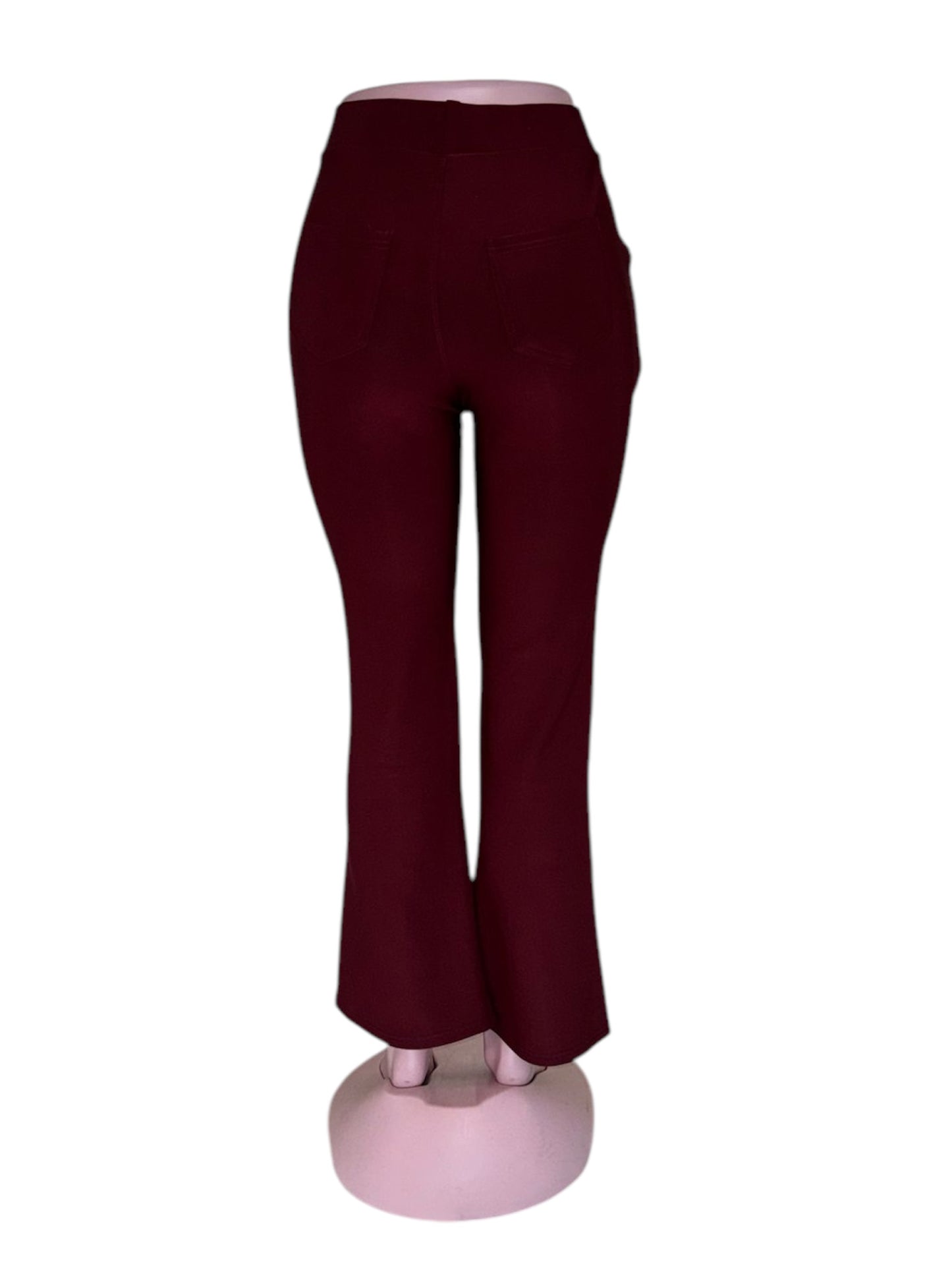 -COMFORTBROEK FLARED TALL BORDEAUXROOD