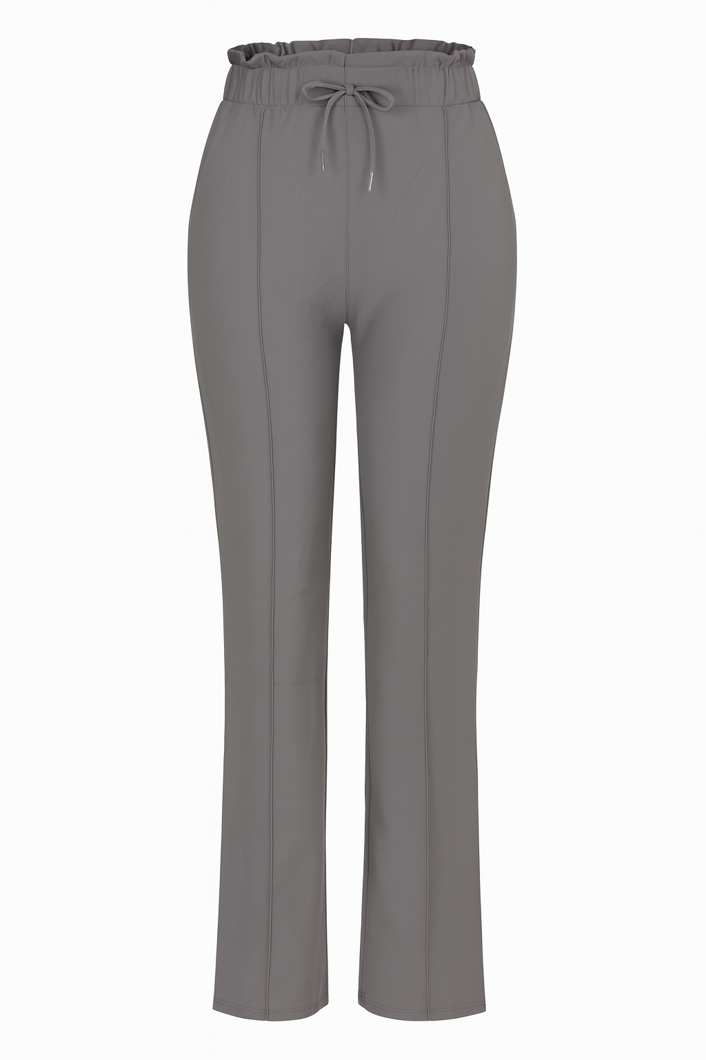 R272- COMFORTBROEK STRAIGHT LEG MET VETERS GRIJS