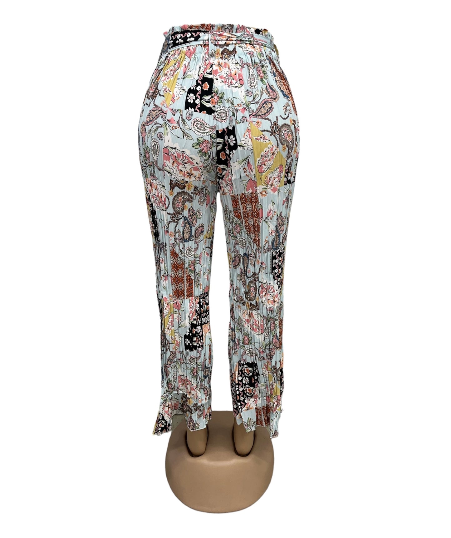 LUCHTIGE ZOMERBROEK MET PRINT LICHTBLAUW -ANNA