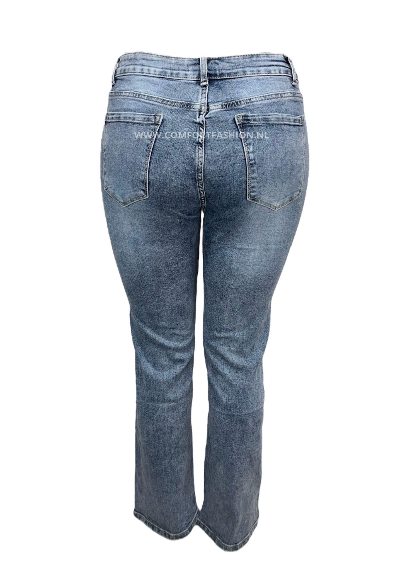 -FLARED JEANS LICHTBLAUW MET STRETCH