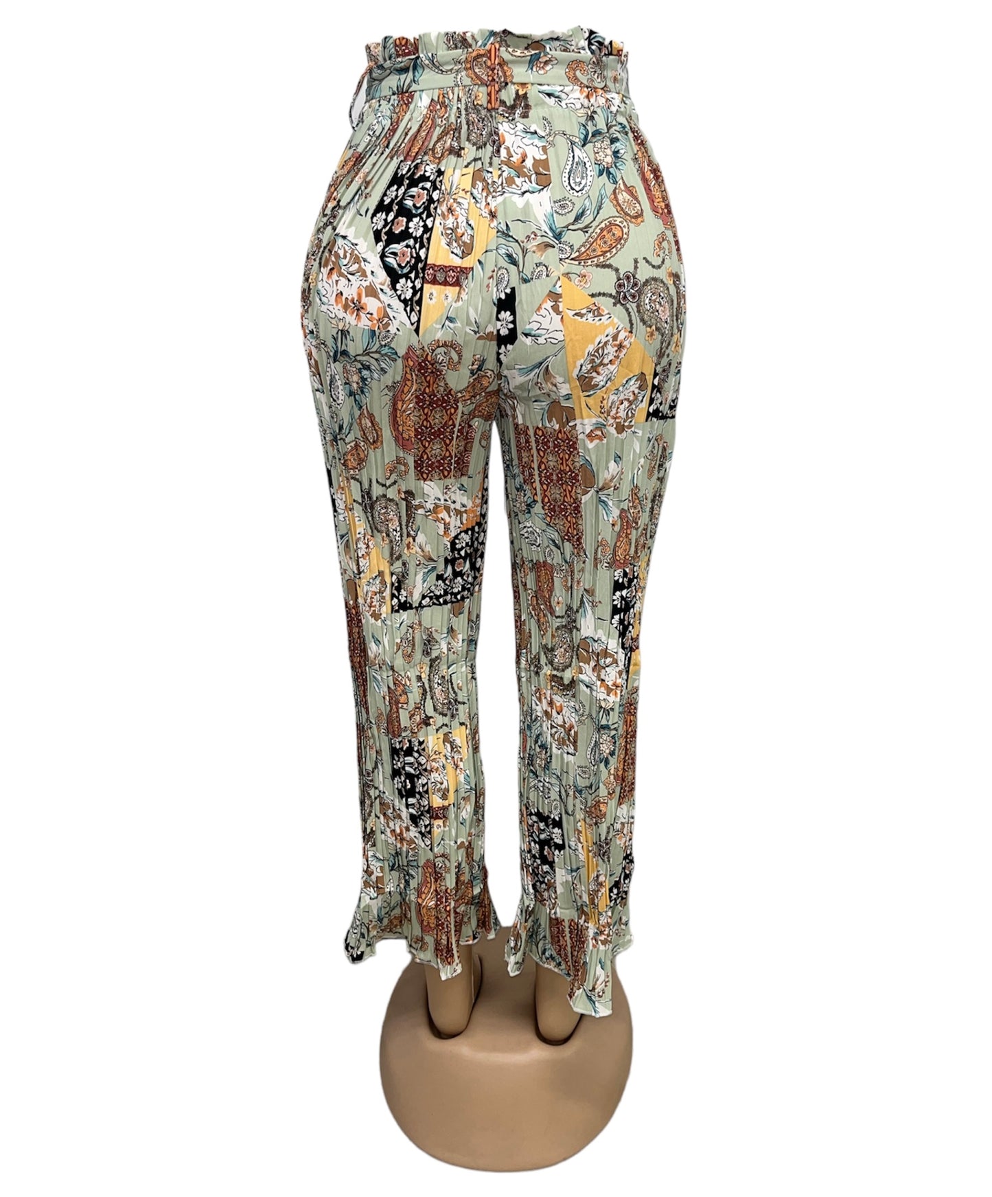 LUCHTIGE ZOMERBROEK MET PRINT LICHTGROEN -ANNA