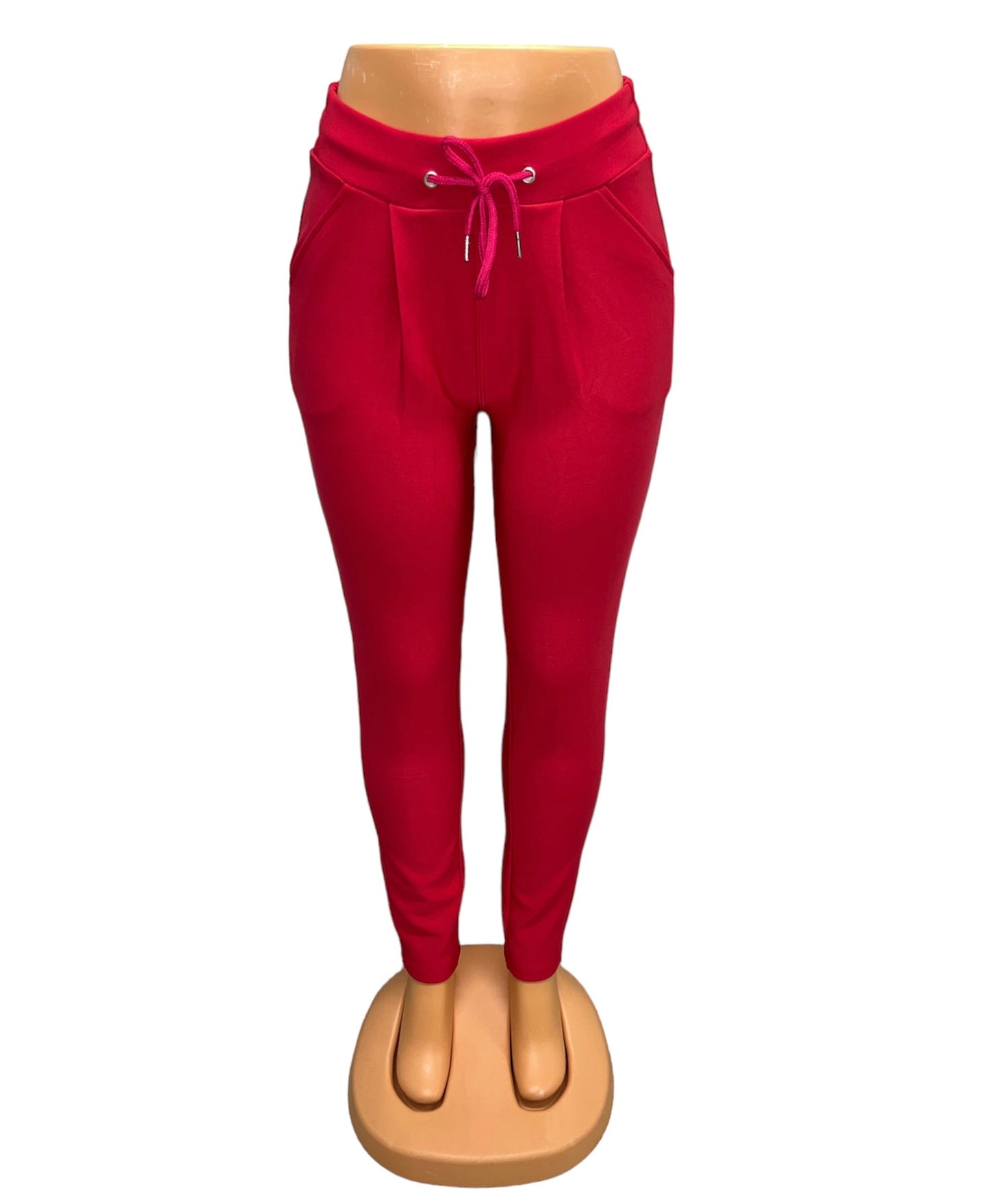 -PANTALÓN CONFORT ROJO CON CORDONES
