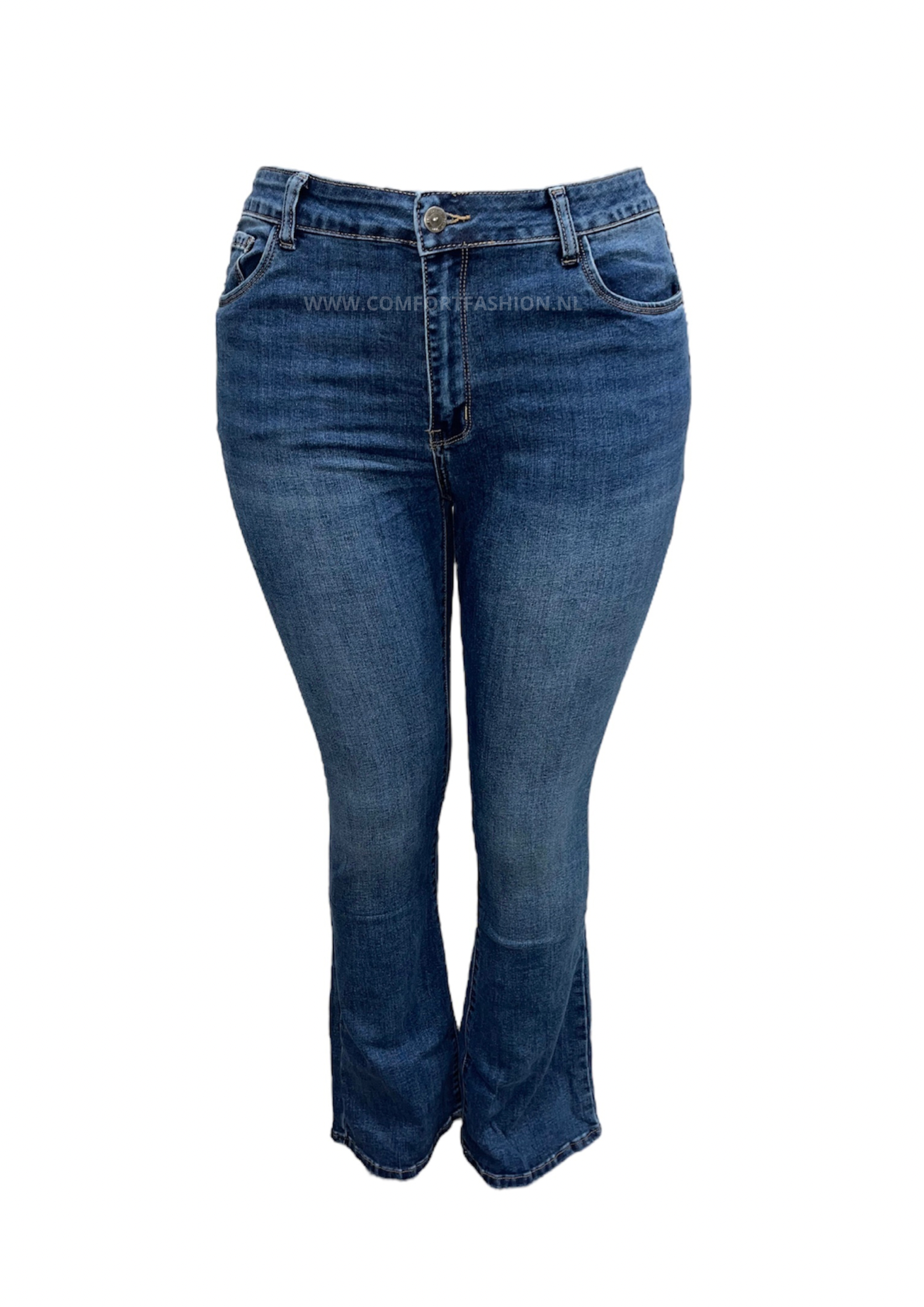 -FLARED JEANS DARK BLUE WITH STRETCH