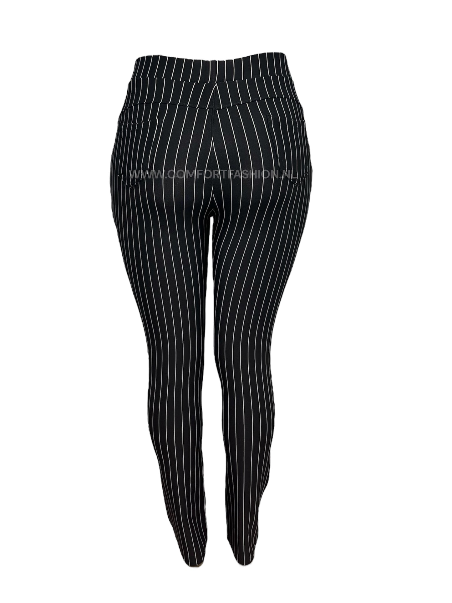 R216-1 -COMFORTBROEK KRIJTSTREEP ZWART