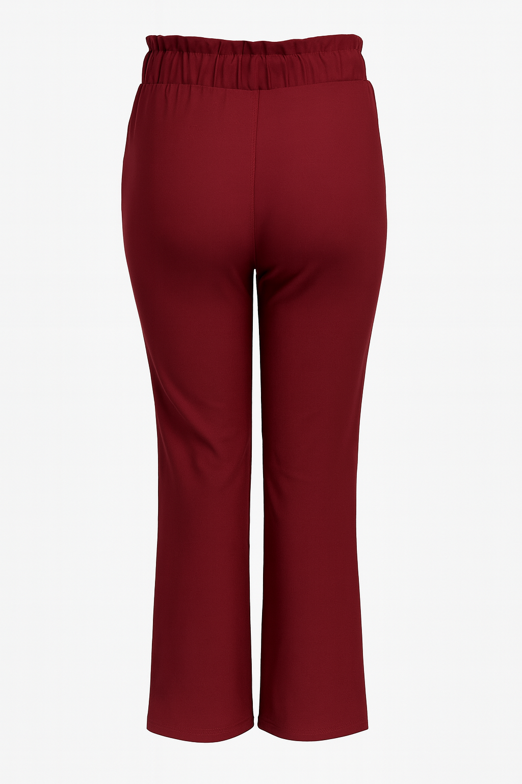 R272- COMFORTBROEK STRAIGHT LEG MET VETERS BORDEAUXROOD
