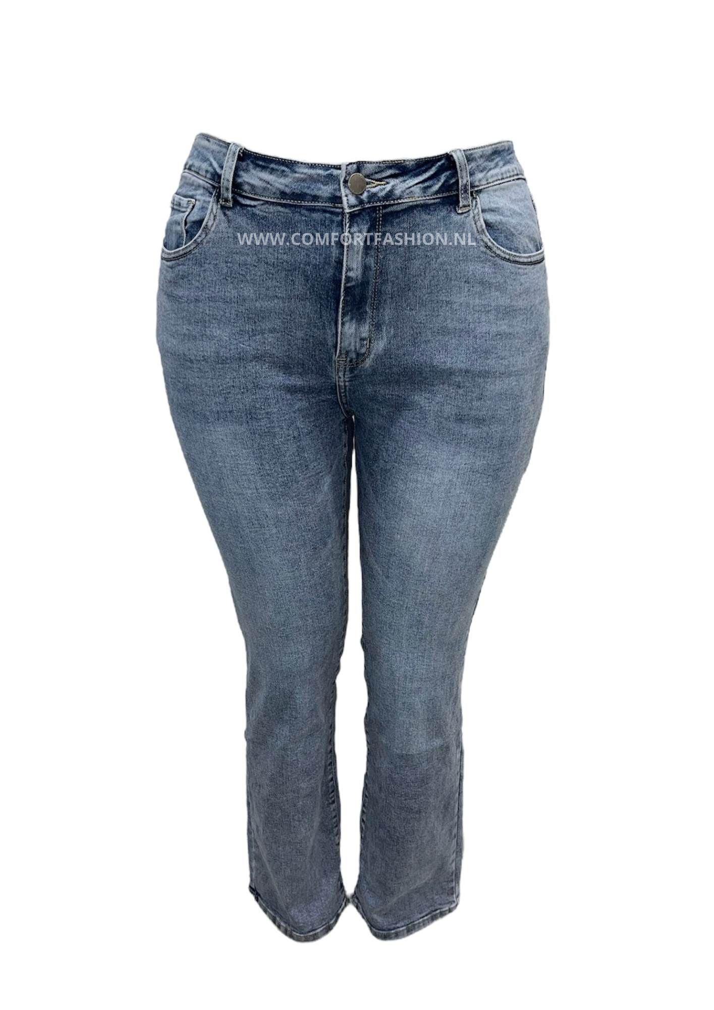 -FLARED JEANS LICHTBLAUW MET STRETCH