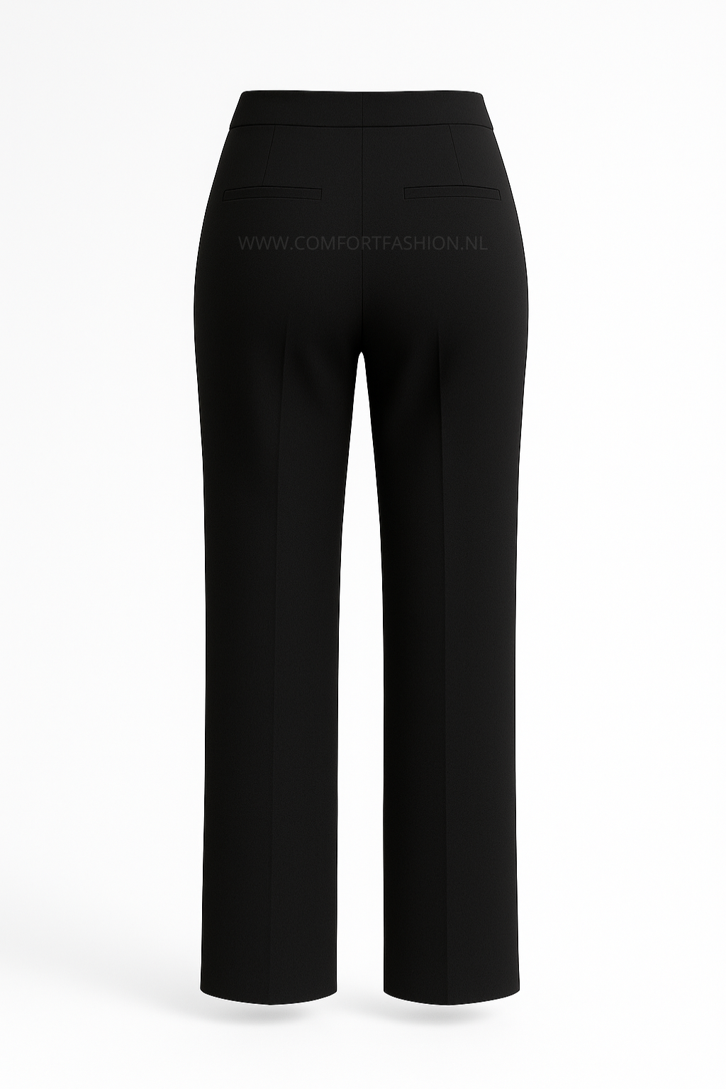 -COMFORTBROEK STRAIGHT LEG ZWART MET KETTING