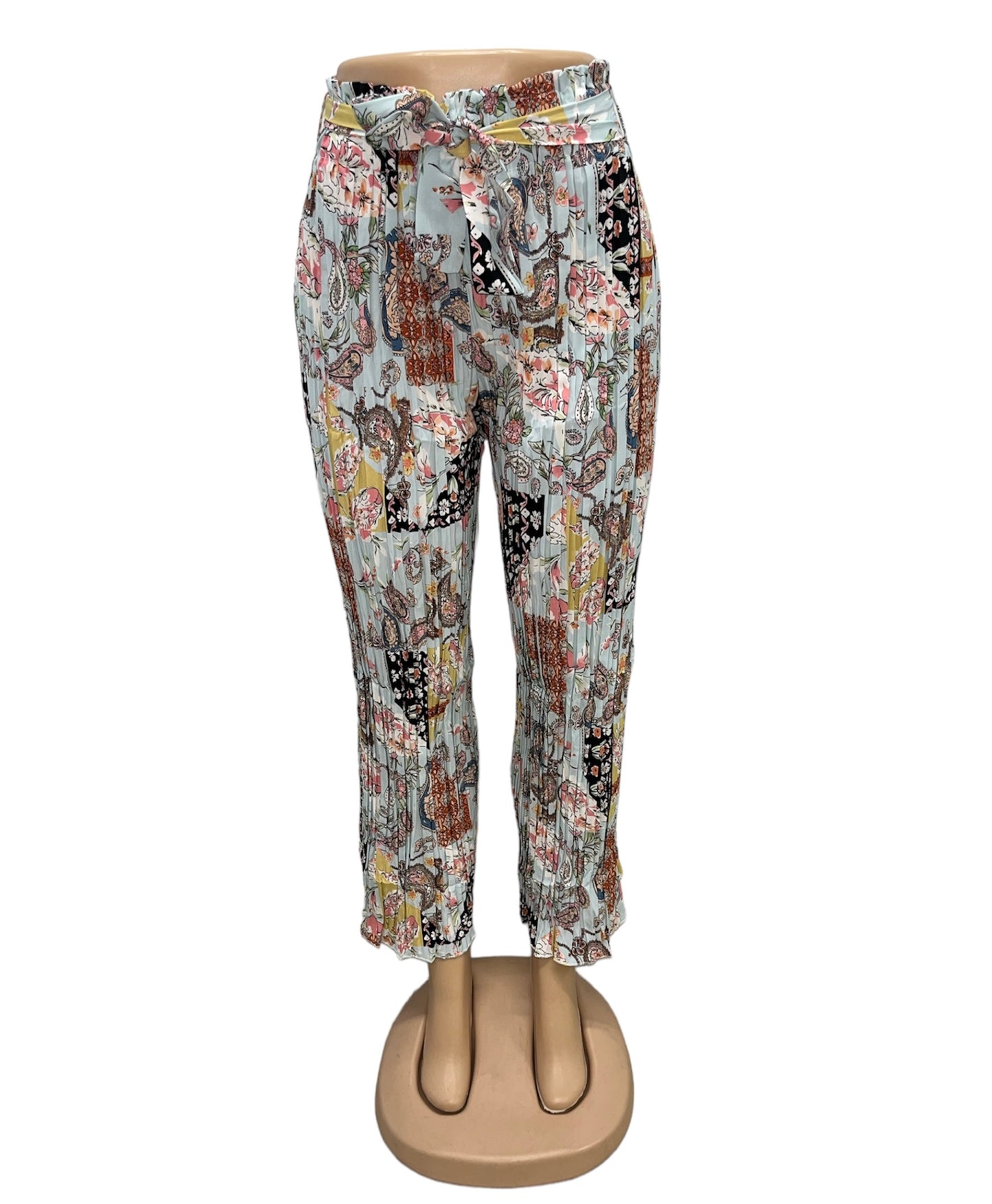 LUCHTIGE ZOMERBROEK MET PRINT LICHTBLAUW -ANNA