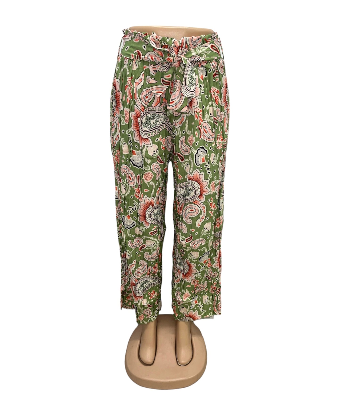 LUCHTIGE ZOMERBROEK MET PRINT GROEN -ELLA