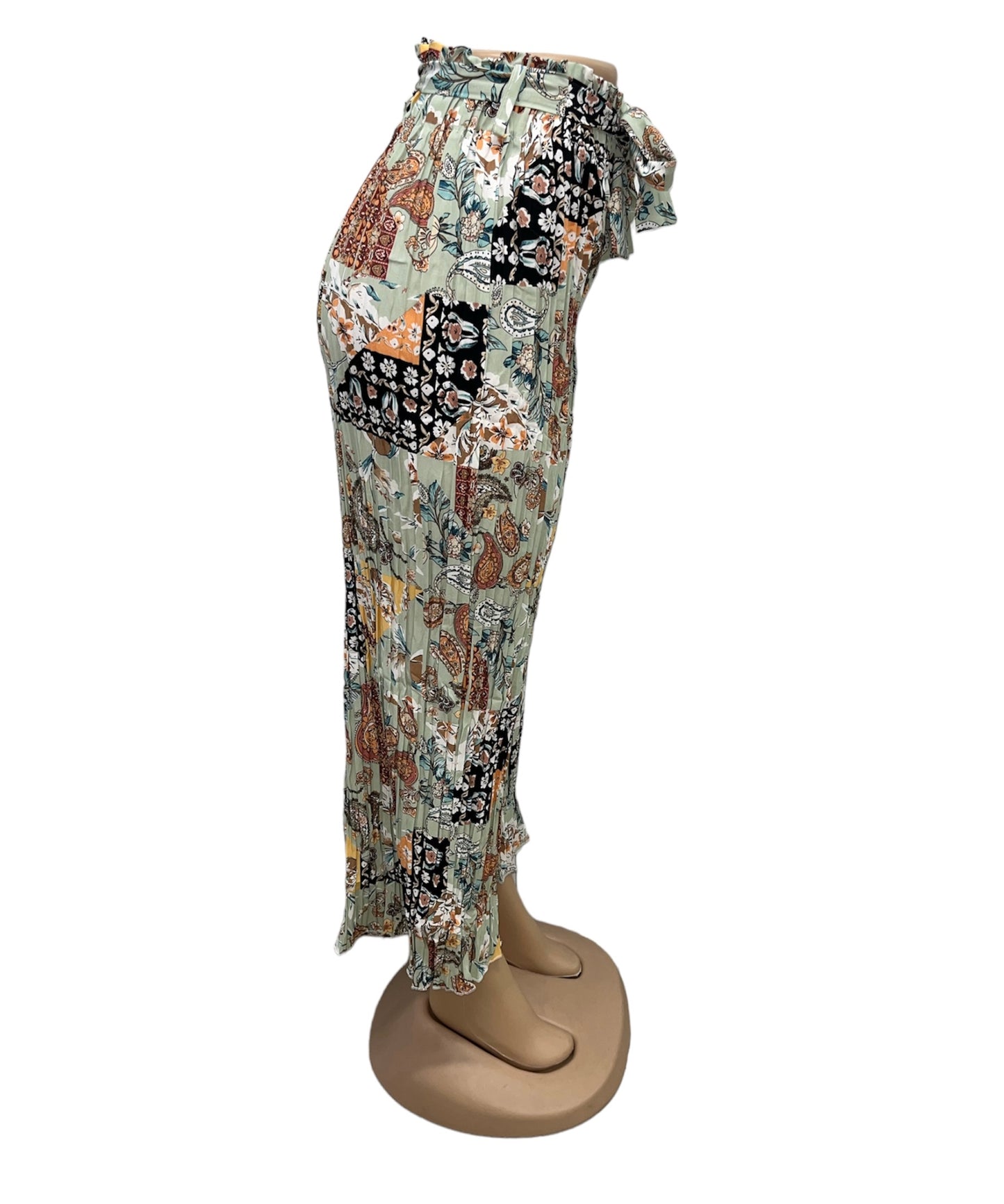 LUCHTIGE ZOMERBROEK MET PRINT LICHTGROEN -ANNA