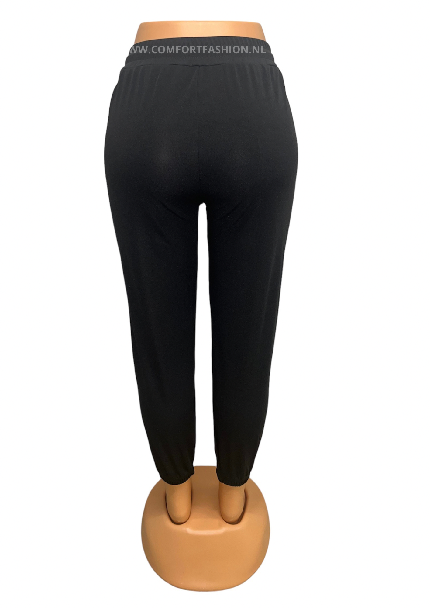 -COMFORT SPORTBROEK ZWART WIT