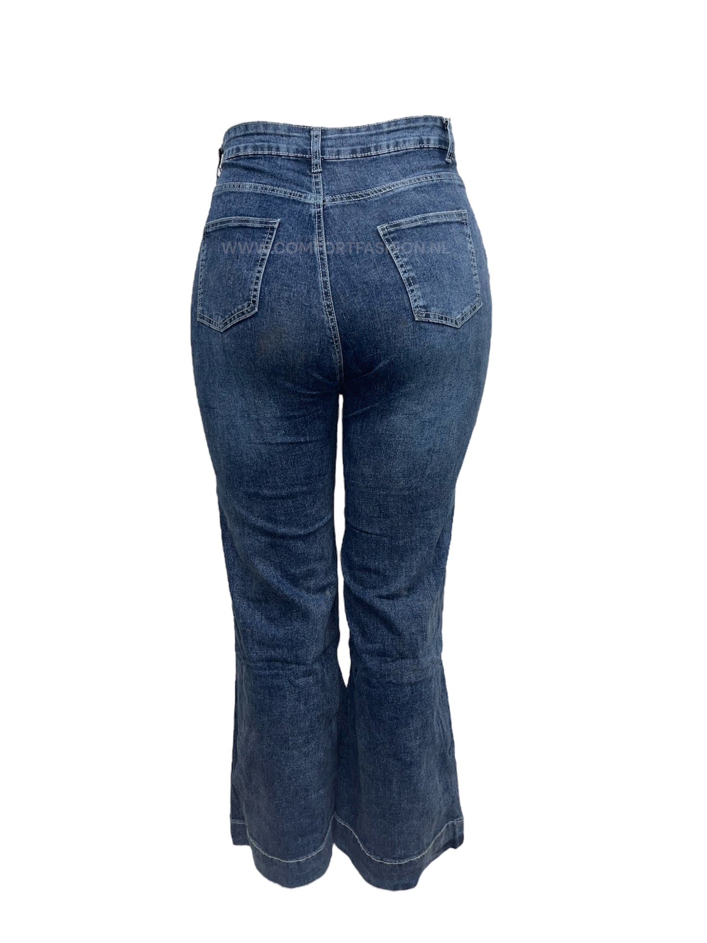 -FLARED JEANS DONKERBLAUW