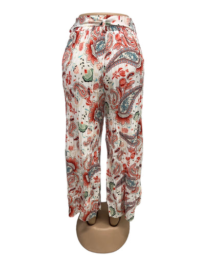 LUCHTIGE ZOMERBROEK MET PRINT WIT/ROZE -ELLA