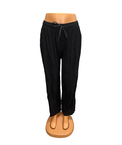 SUMMER PANTS WITH LACES BLACK -ILSE