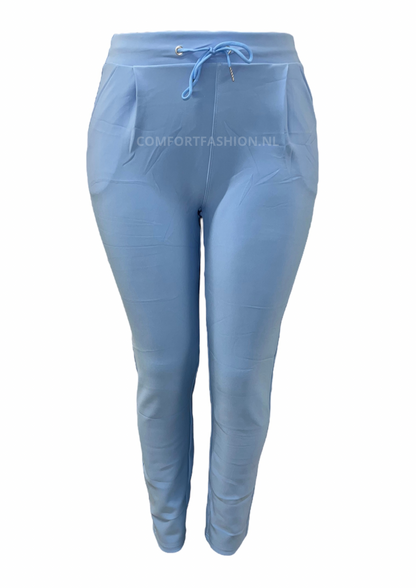 -BABY BLUE COMFORT PANTS WITH LACES