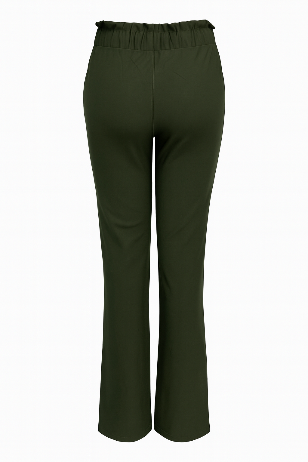 R272- COMFORTBROEK STRAIGHT LEG MET VETERS OLIJFGROEN