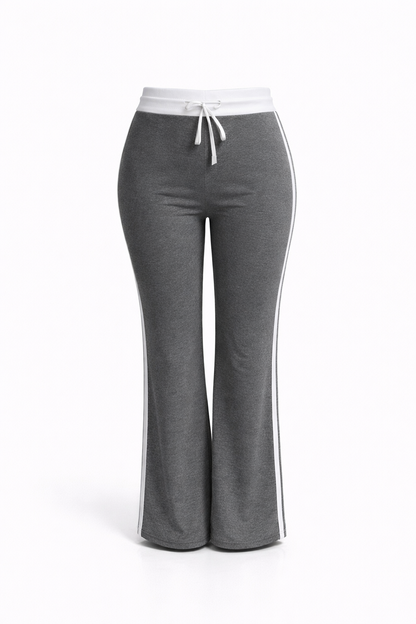 -COMFORT JOGGINGBROEK -DONKERGRIJS GESTREEPT