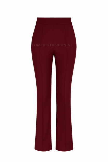 HY359- COMFORTBROEK FLAIR BORDEAUXROOD