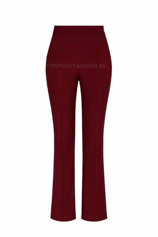 HY359- COMFORTBROEK FLAIR BORDEAUXROOD