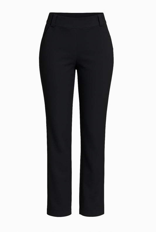 R268 -COMFORTBROEK ZWART STRAIGHT LEG