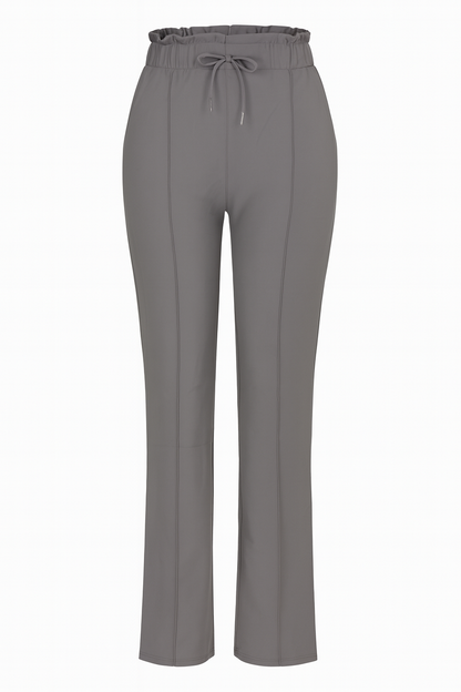 R272- COMFORTBROEK STRAIGHT LEG MET VETERS GRIJS