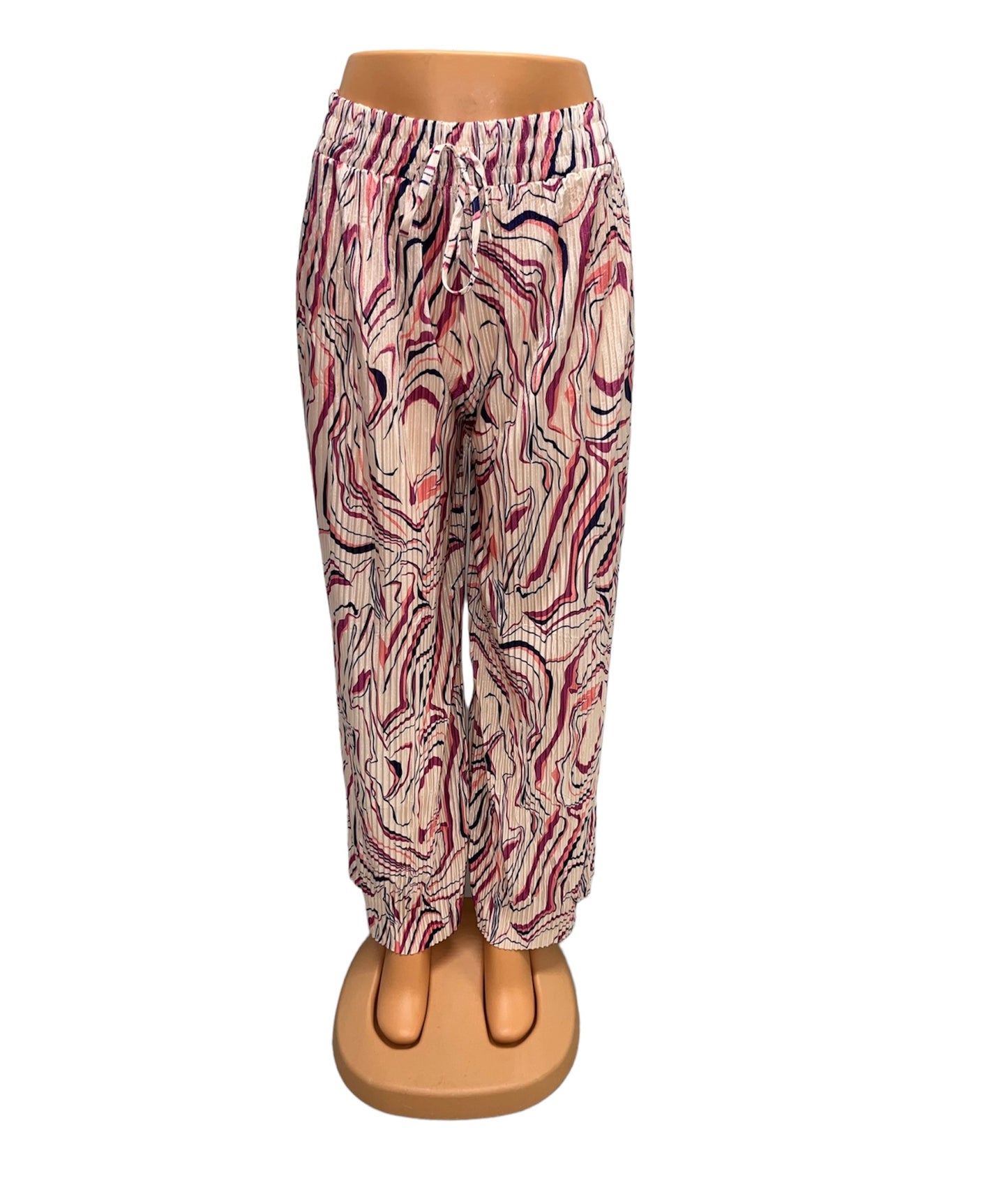 PANTALONES DE VERANO CON ESTAMPADO ROSA -LILLY