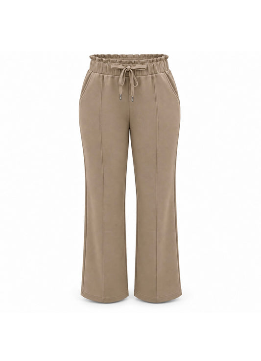 R605- COMFORTBROEK STRAIGHTLEG TAUPE THERMO