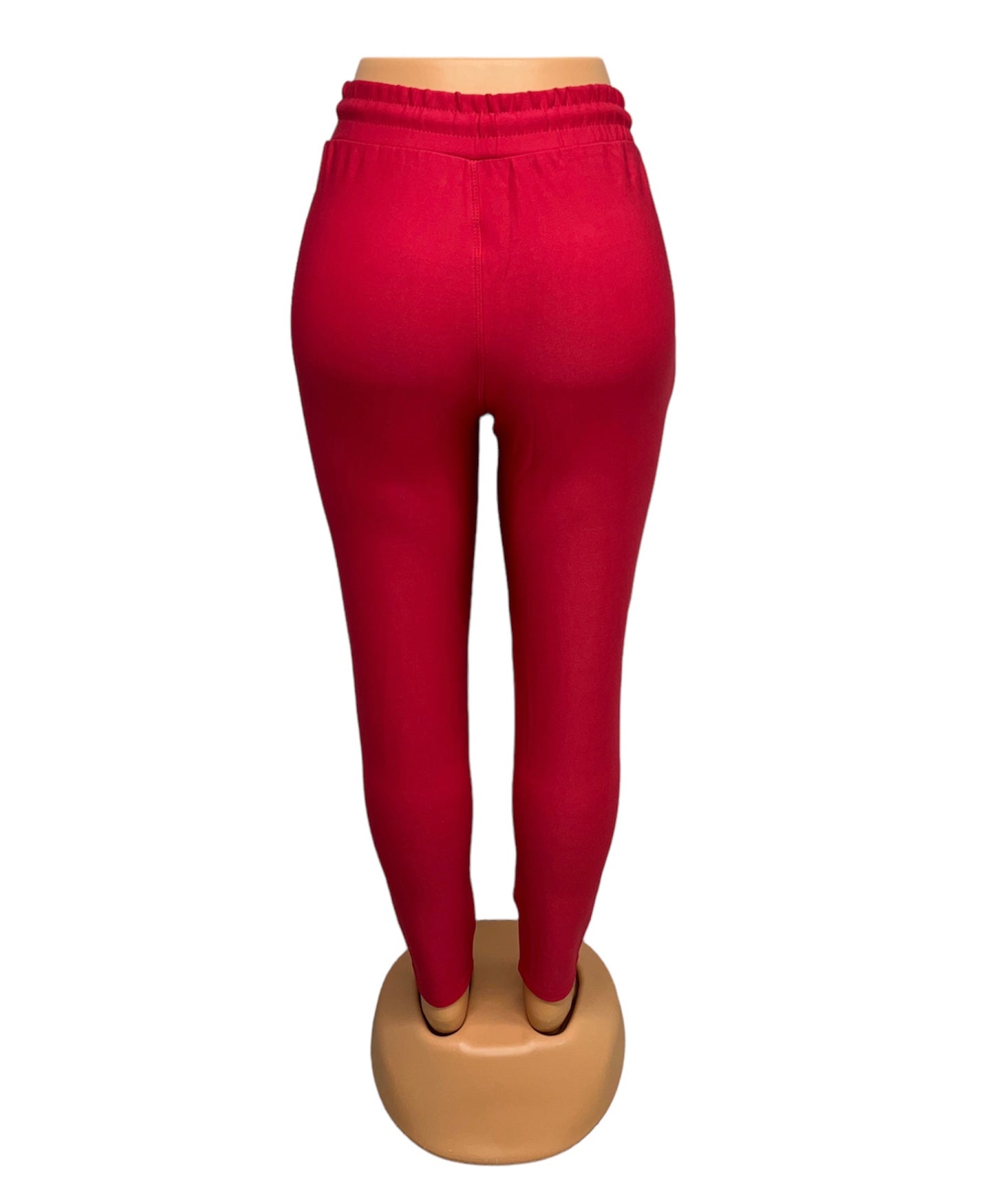 -COMFORTBROEK ROOD MET VETERS