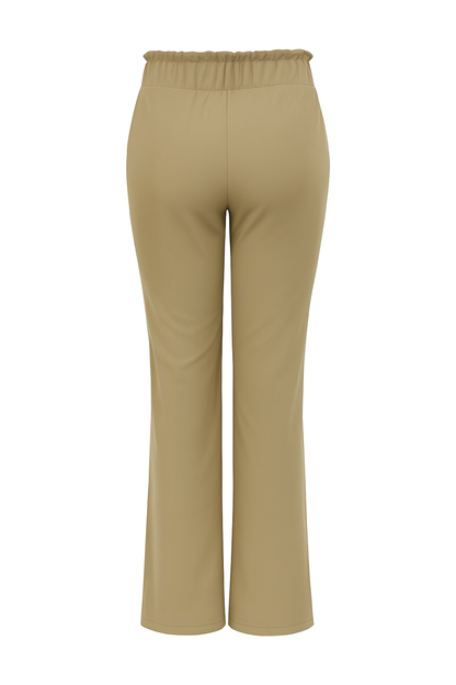 R272- COMFORTBROEK STRAIGHT LEG MET VETERS KHAKI
