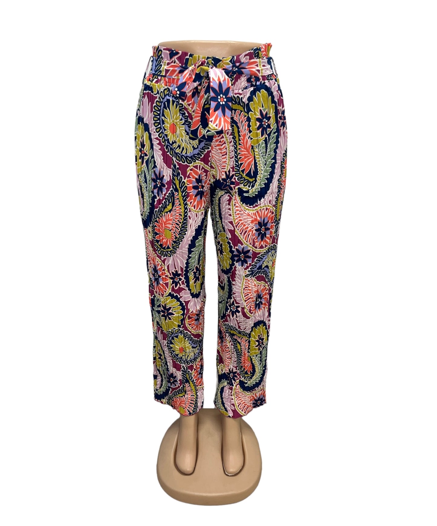 AIRY SUMMER PANTS WITH PRINT PINK/GREEN -NINA