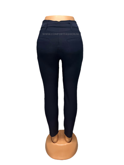 -COMFORTBROEK NAVY MET STRIK