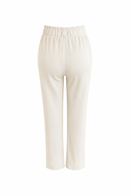 R602- COMFORTBROEK STRAIGHT LEG VETERS OFFWHITE ZOMERSTOF
