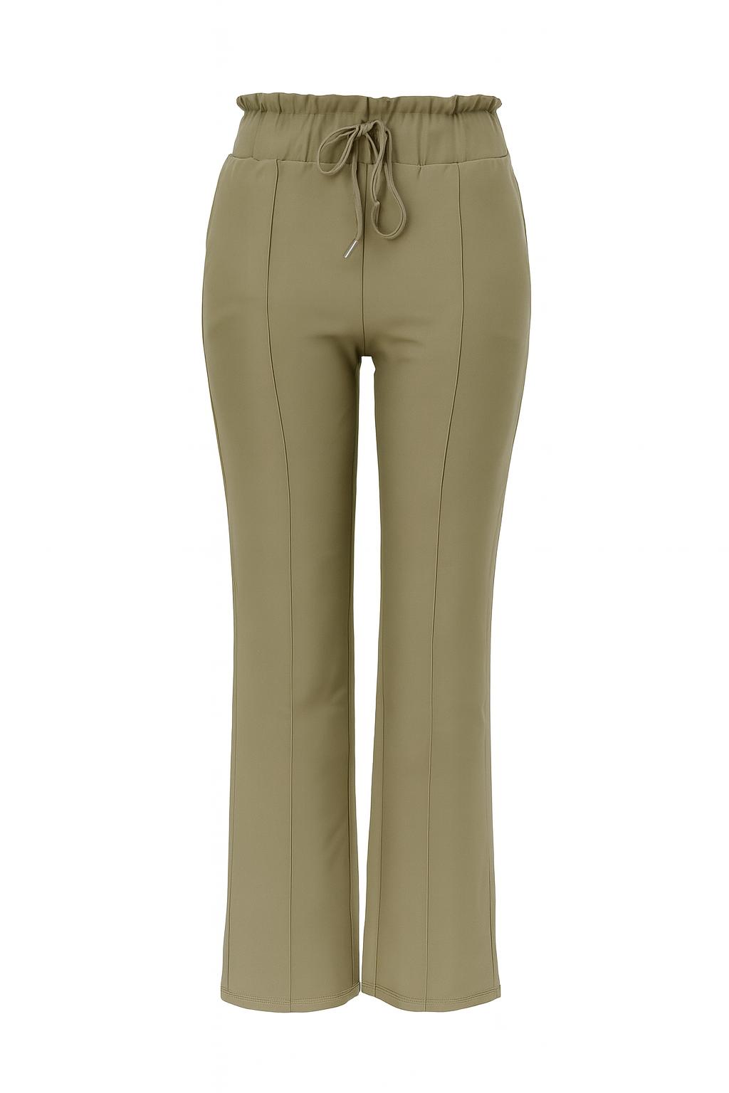 R272- COMFORTBROEK STRAIGHT LEG MET VETERS KHAKI
