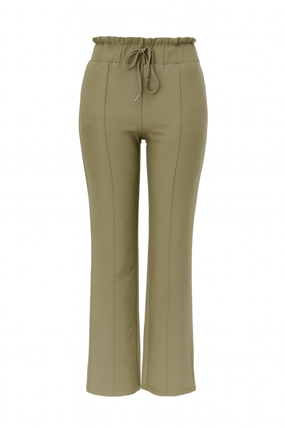 R272- COMFORTBROEK STRAIGHT LEG MET VETERS KHAKI