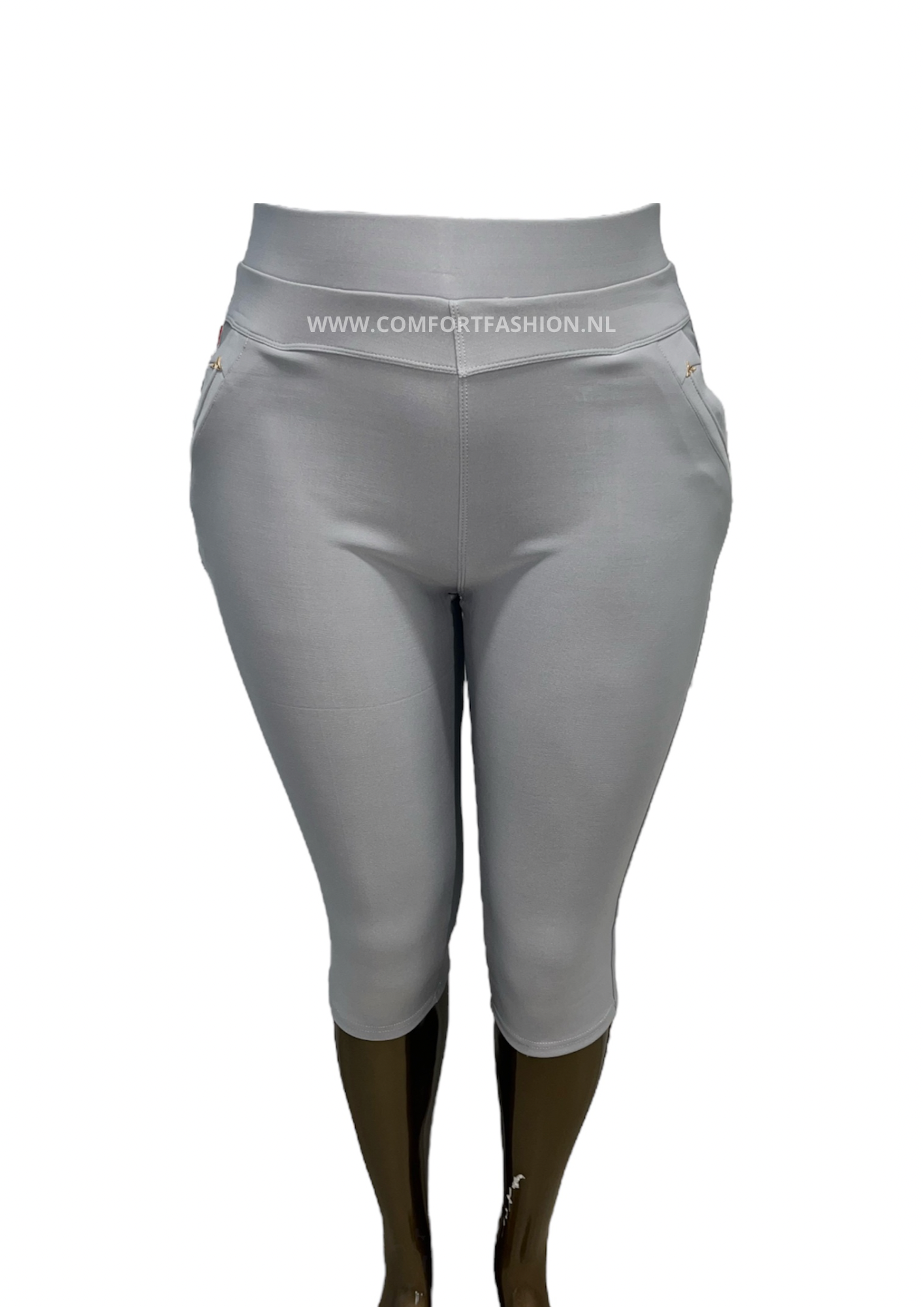 -COMFORT PANTS CAPRI STONE GREY