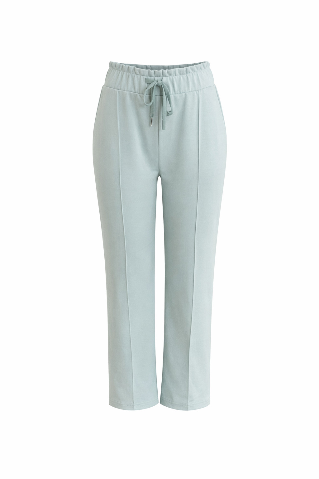 R602- COMFORTBROEK STRAIGHTLEG VETERS MINTGROEN ZOMERSTOF