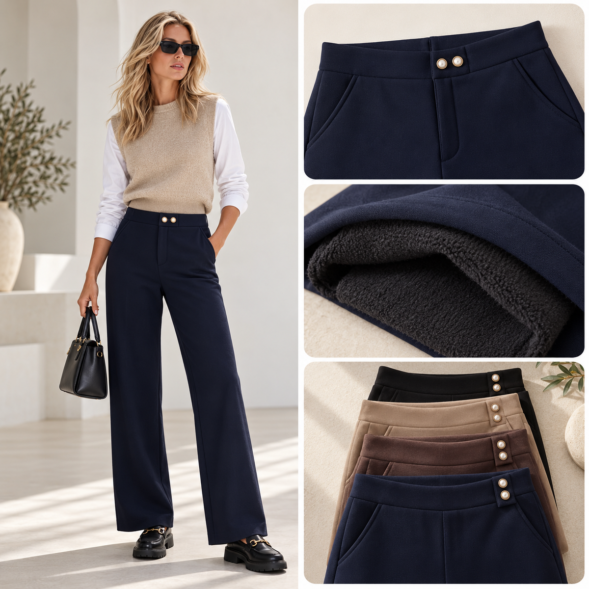 Dames Thermo Flared Broek met Fleecevoering