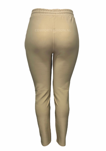 -COMFORTBROEK BEIGE MET VETERS