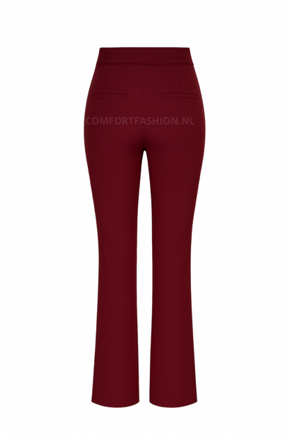 HY359- COMFORTBROEK FLAIR BORDEAUXROOD