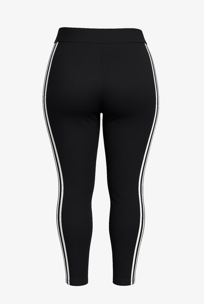 R269 -COMFORTBROEK ZWART WITTE STREEP SPORT