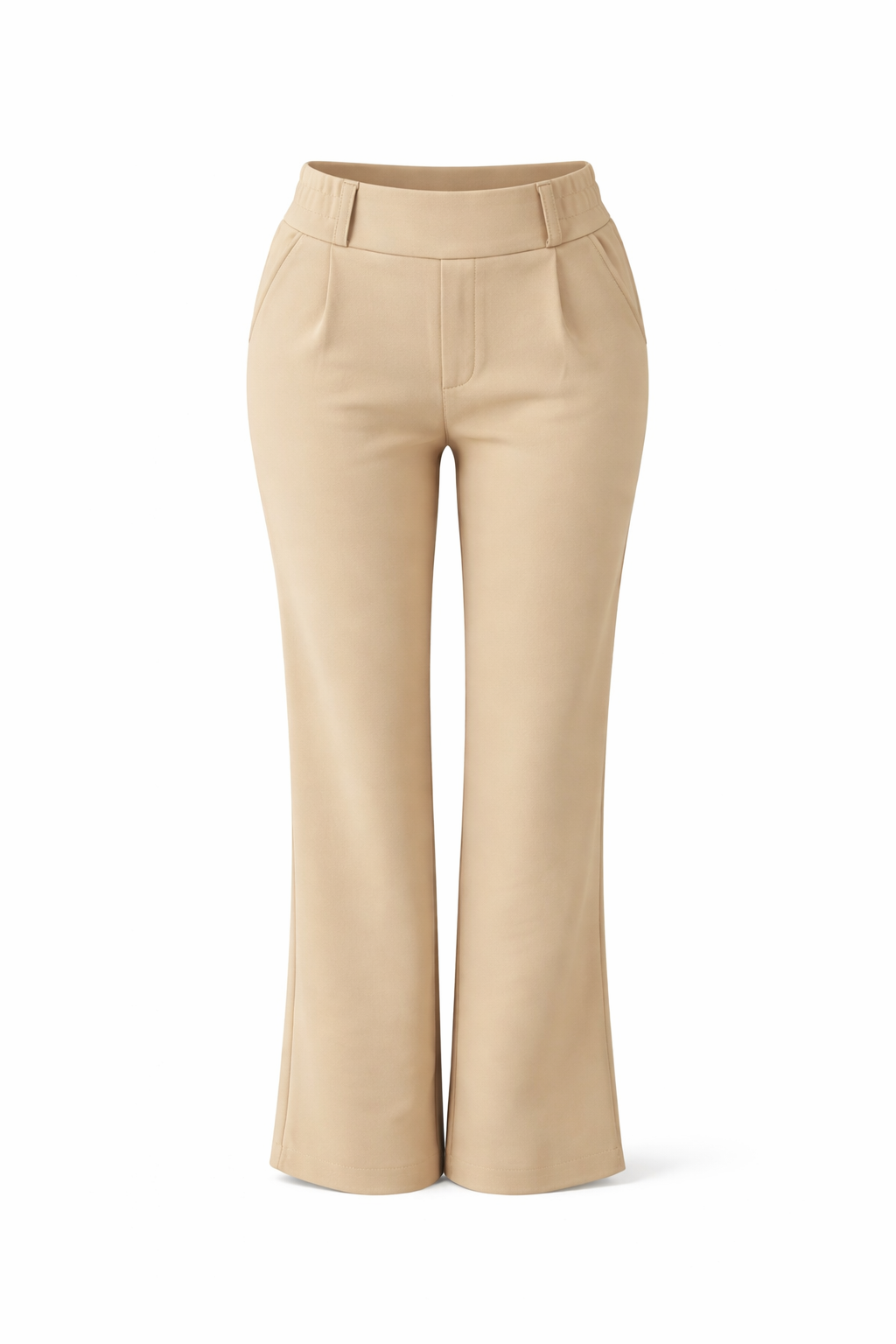 R273- COMFORTBROEK BEIGE MET STRAIGHTLEG