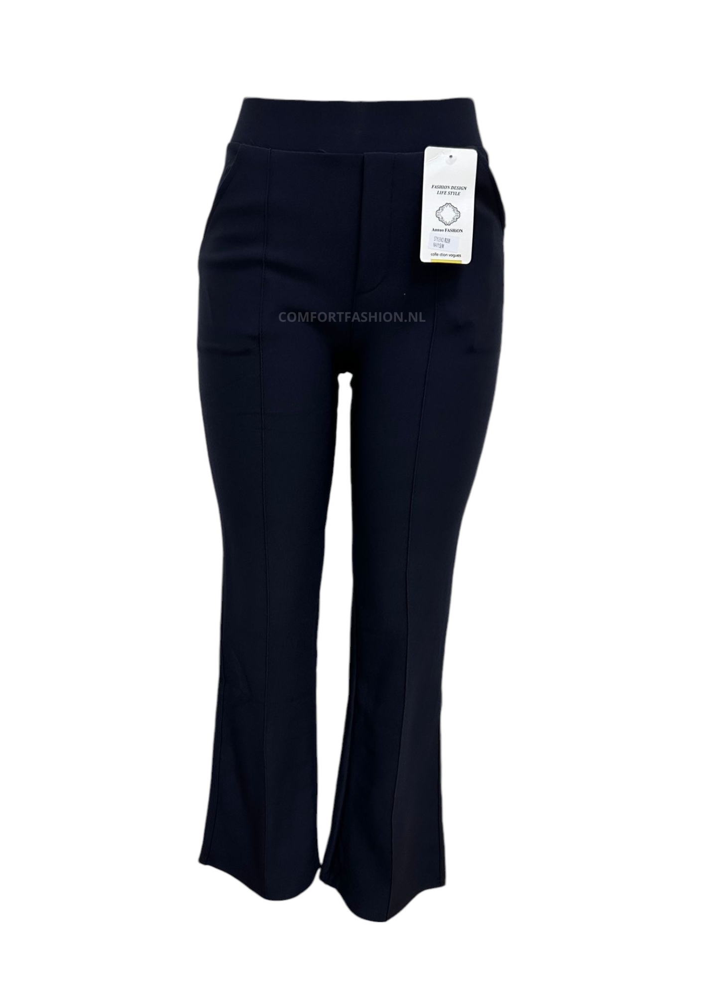 -COMFORTBROEK FLARED TALL DONKERBLAUW