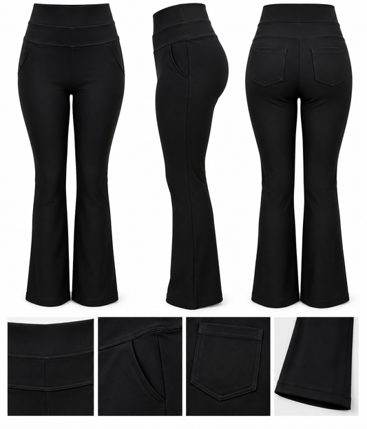 SALE -COMFORTBROEK ZWART FLARED