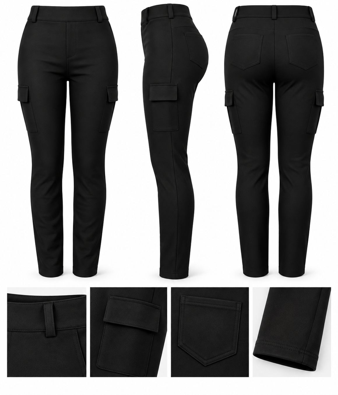 SALE- R266 -COMFORTBROEK CARGO ZWART