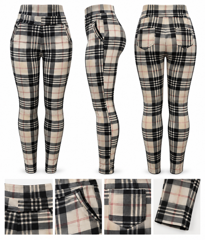 SALE -COMFORTBROEK BEIGE BRUIN GERUIT