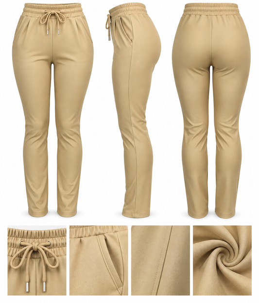 SALE -COMFORTBROEK BEIGE MET VETERS